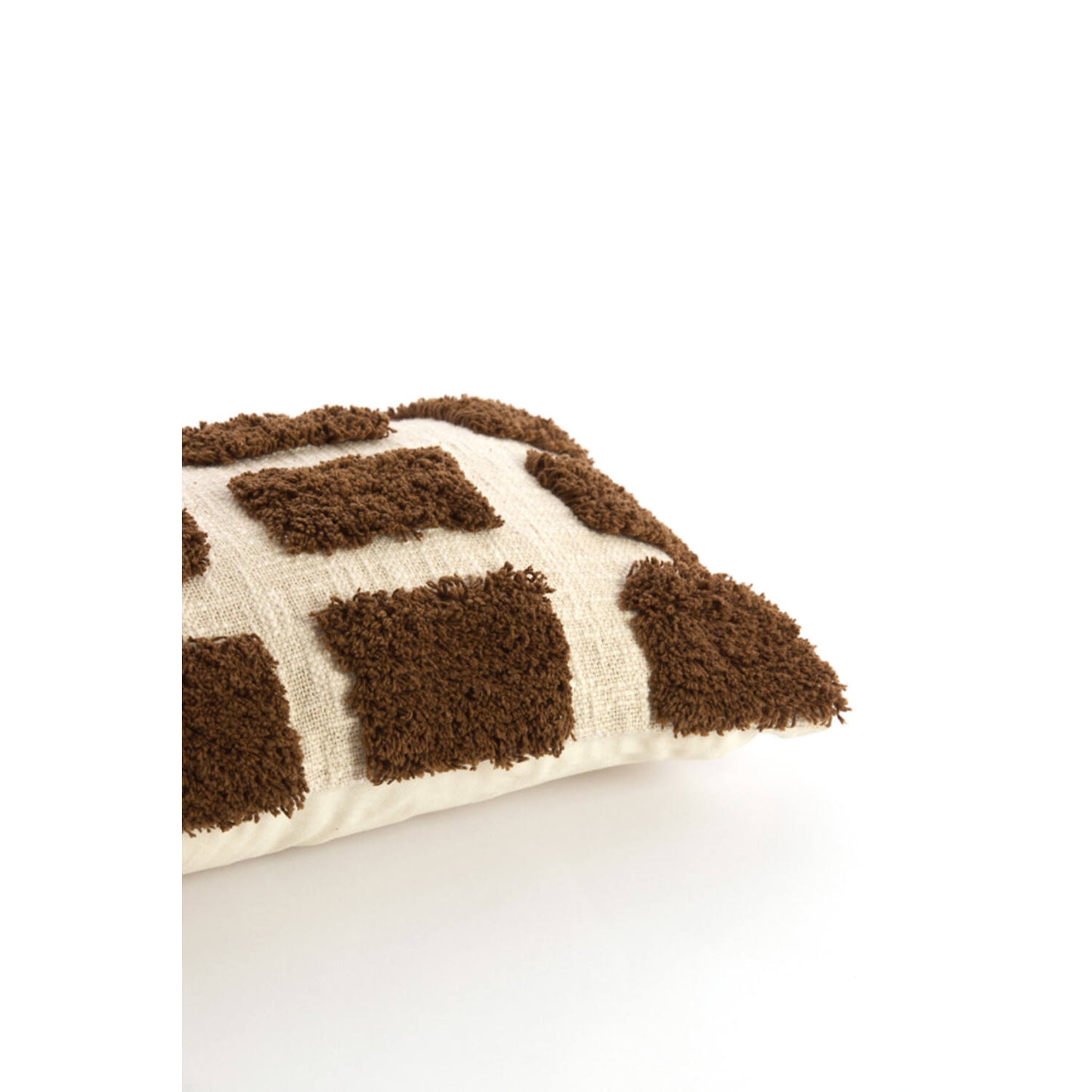 Brown and Cream Oblong Cushion 60x30cm