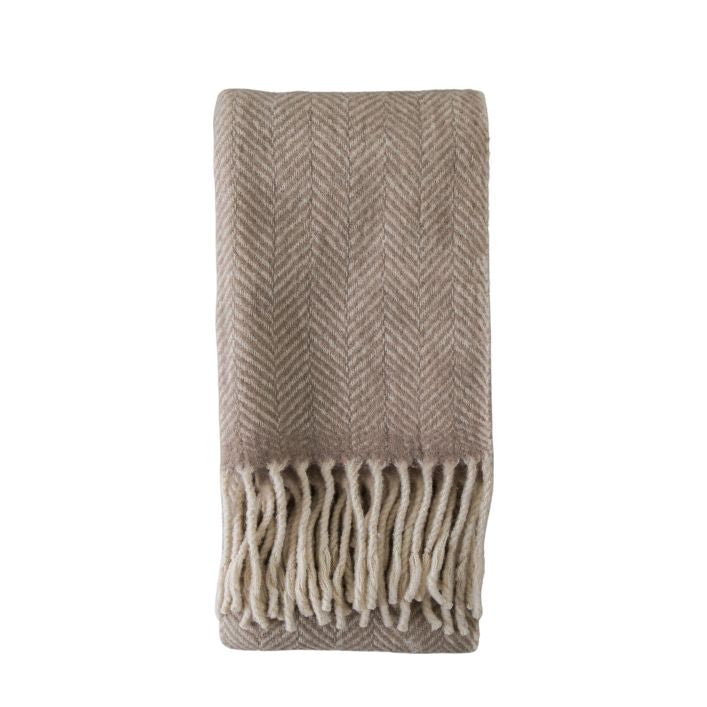 Wool Throw - Taupe