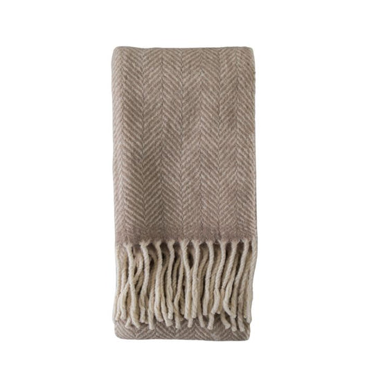 Wool Throw - Taupe