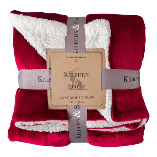 Red Sterling Sherpa Throw