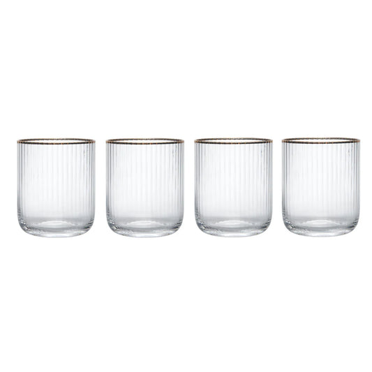 Sorrento Ridged Stemless Glasses - Set of 4