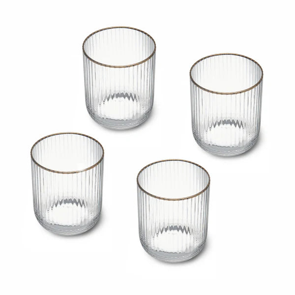 Sorrento Ridged Stemless Glasses - Set of 4