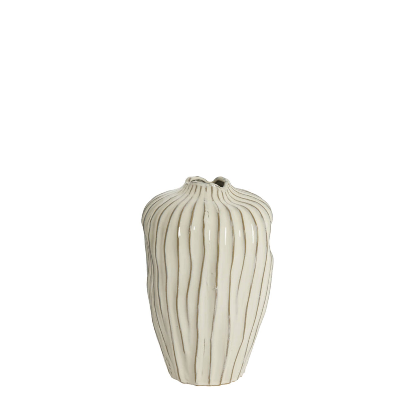 Chia Cream Ceramic Vase - Medium