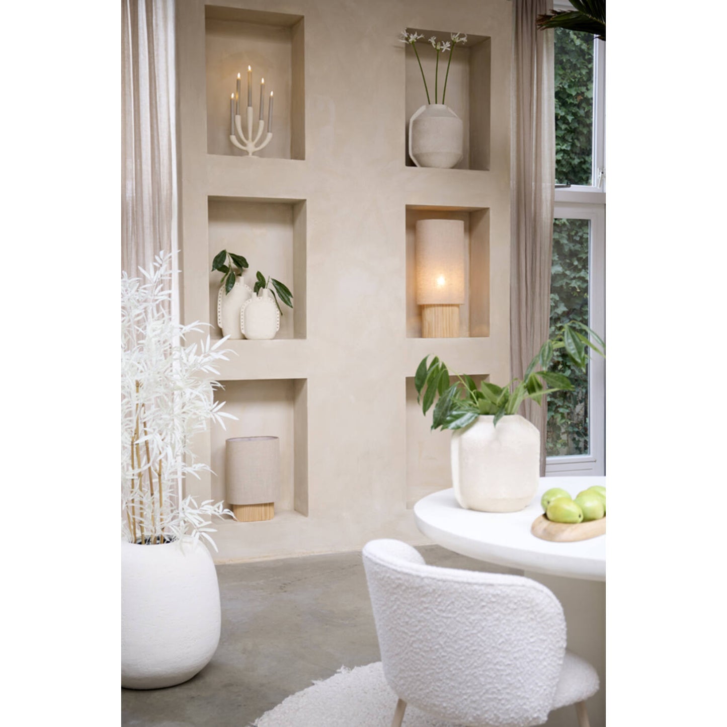 Varazza Ceramic Matte Beige Vase 38cm