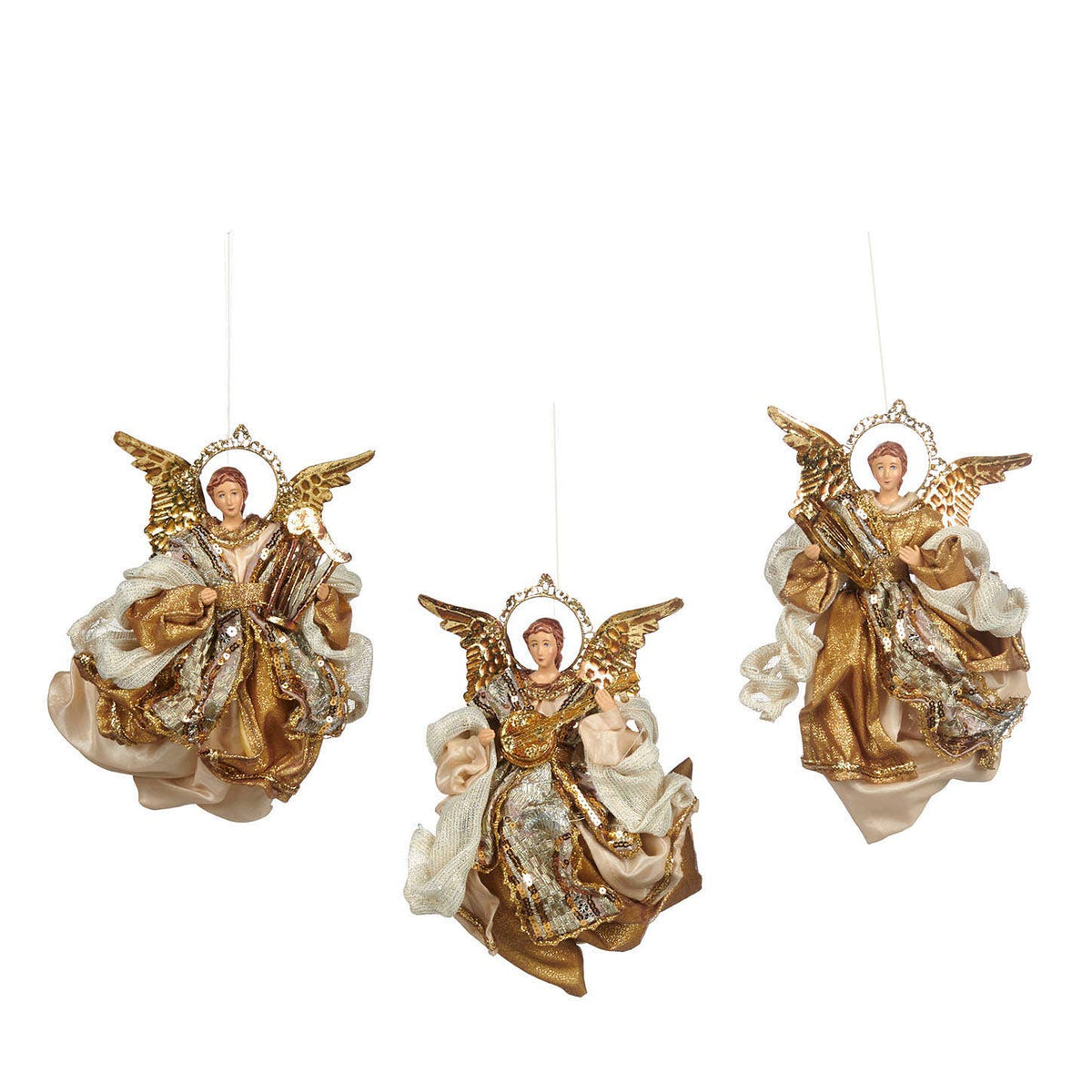Gold Angel Ornament - Lyre- 22cm