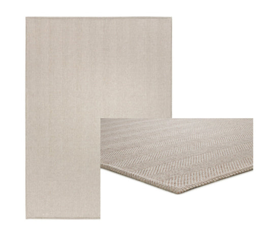 Beige Herringbone Washable Rug 160x230cm