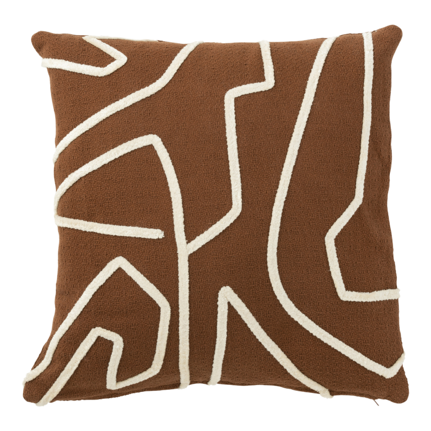 Brown and Off-white Pattern Cushion