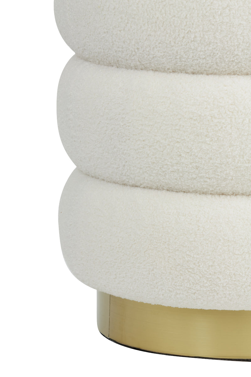 Cream & Gold Teddy Footstool