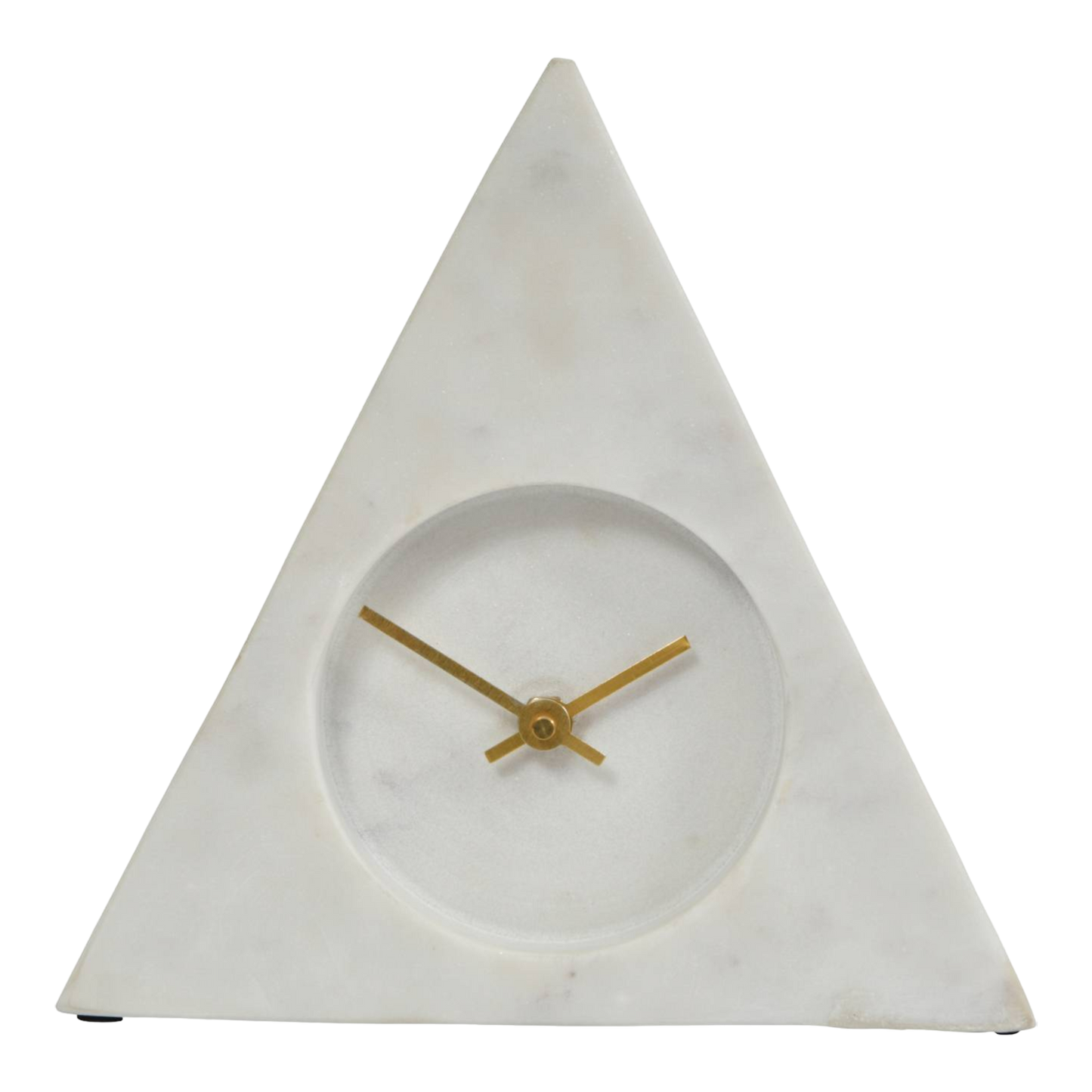 White Marble Triangular Mantel Clock