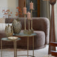 Ribbed Glass Antique Gold Nest of Tables