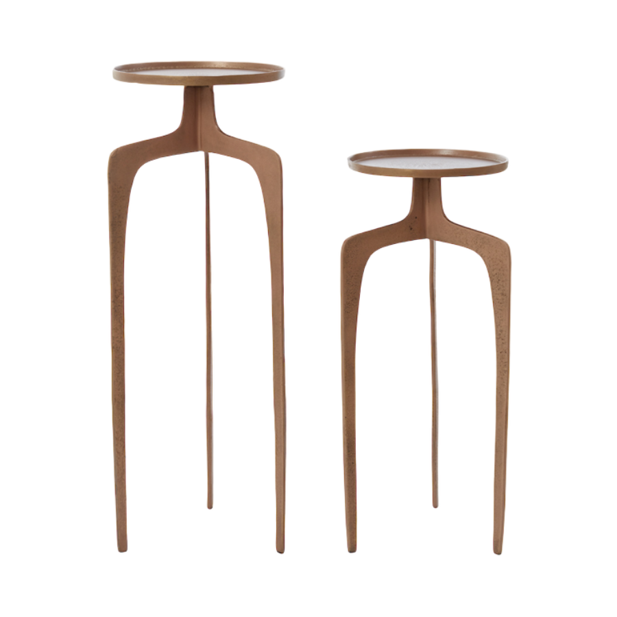 Tall Antique Bronze Nest of Tables
